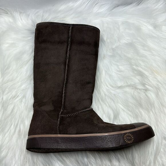 UGG Brown Suede Shearling Lined Boots S/N 1886 Sz 7 - Picture 7 of 7